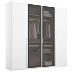 DREHTÜRENSCHRANK  in Grau, Weiß  - Weiß/Grau, Trend, Glas/Holzwerkstoff (201/235/60cm) - Novel