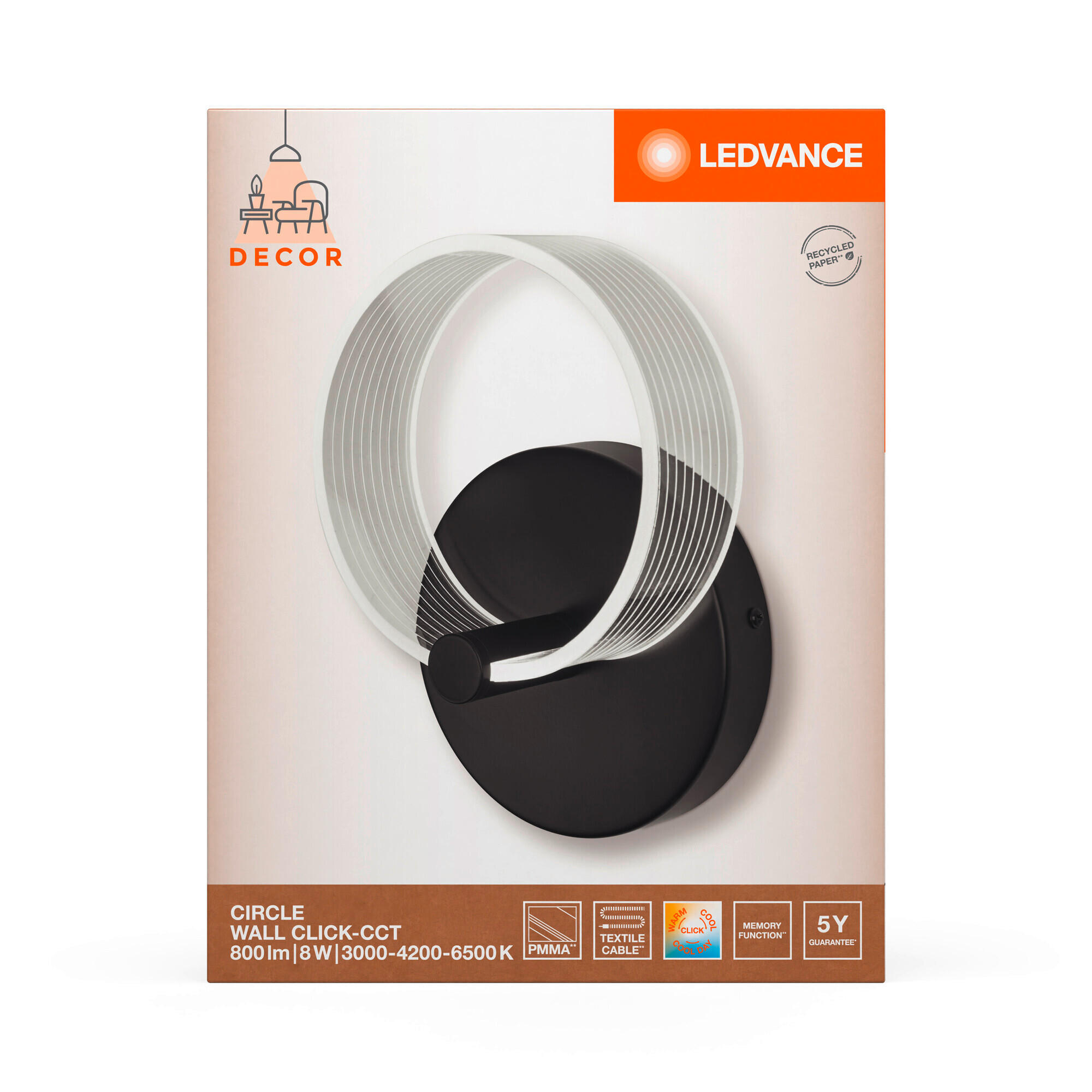 LED-WANDLEUCHTE 16/9,5/22,5 cm   - Schwarz, Design, Kunststoff (16/9,5/22,5cm) - Ledvance
