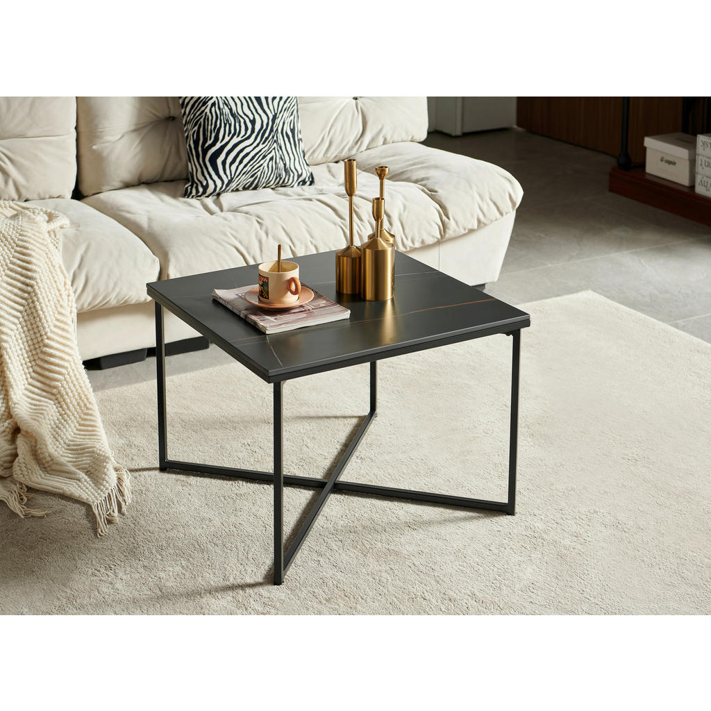 Thumbnail - Livetastic Couchtisch, Schwarz, Metall, Keramik, quadratisch, eckig, 43x60x60 cm, Wohnzimmer, Wohnzimmertische, Couchtis...