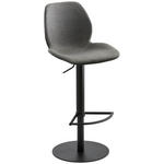 BARHOCKER Webstoff Anthrazit, Schwarz Stahl Sitzfläche 360° drehbar, abwischbar  - Anthrazit/Schwarz, Design, Textil/Metall (46/84,5-109,5/50cm) - Novel