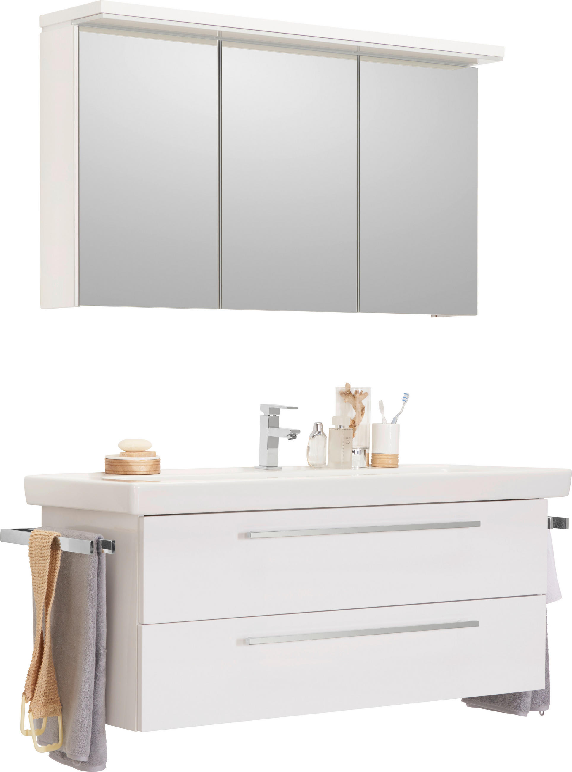 KOUPELNA bílá - bílá, Design, kompozitní dřevo/keramika (130cm) - Novel