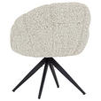 ARMLEHNSTUHL  Sitzfläche 360° drehbar Chenille  - Beige/Schwarz, Design, Textil/Metall (70/84/64cm) - Novel