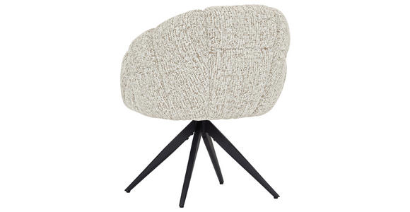 ARMLEHNSTUHL  Sitzfläche 360° drehbar Chenille  - Beige/Schwarz, Design, Textil/Metall (70/84/64cm) - Novel