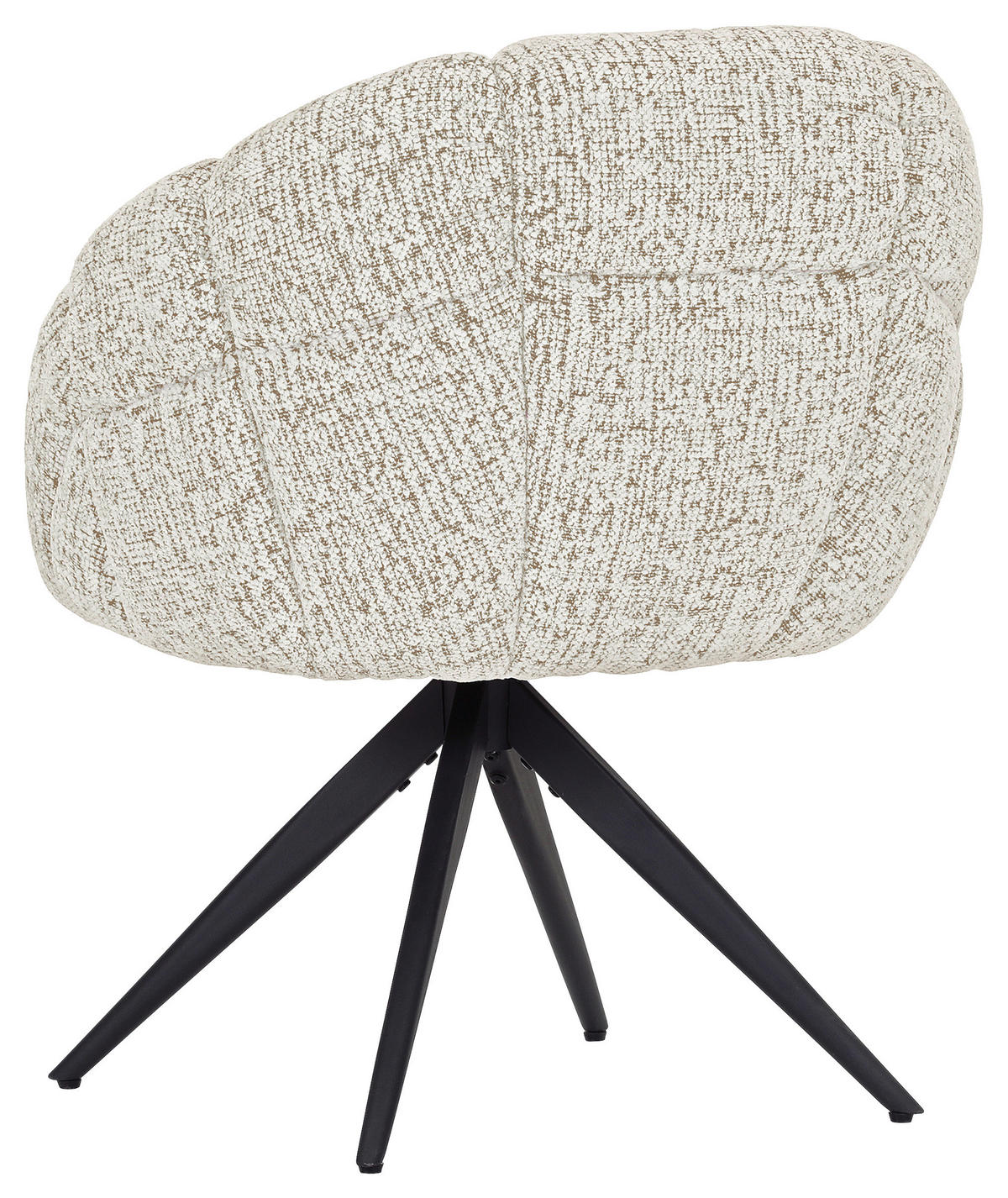 ARMLEHNSTUHL  Sitzfläche 360° drehbar Chenille  - Beige/Schwarz, Design, Textil/Metall (70/84/64cm) - Novel