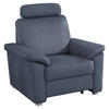 FERNSEHSESSEL in Webstoff Blau  - Blau/Silberfarben, Konventionell, Textil/Metall (102/91/91-159cm) - Beldomo System