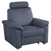FERNSEHSESSEL in Webstoff Blau  - Blau/Silberfarben, Konventionell, Textil/Metall (102/91/91-159cm) - Beldomo System