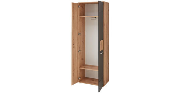 GARDEROBE 3-teilig  in 206/195/38 cm  - Schwarz/Eiche Artisan, Basics, Holzwerkstoff (206/195/38cm) - Xora