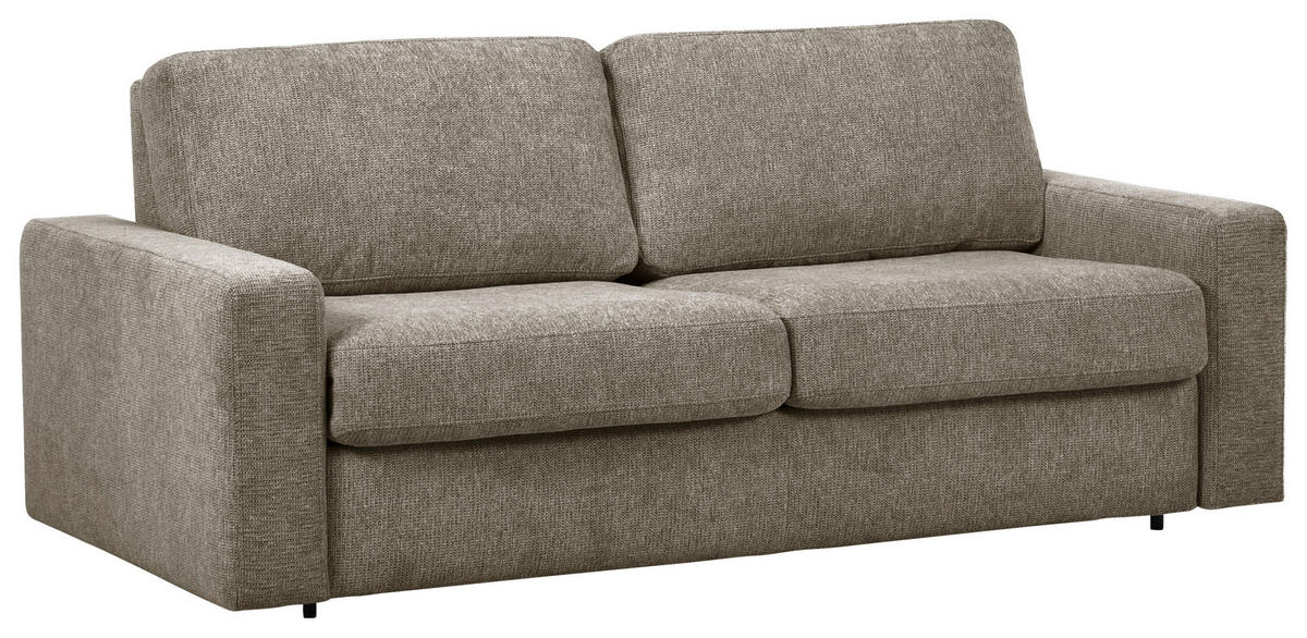 SCHLAFSOFA Flachgewebe Greige  - Greige/Schwarz, MODERN, Kunststoff/Textil (195/80/100cm) - Carryhome