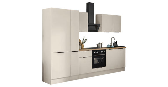 KÜCHENBLOCK   in Kaschmir  - Kaschmir/Schwarz, Basics, Holzwerkstoff/Metall (300/211/60cm) - Xora