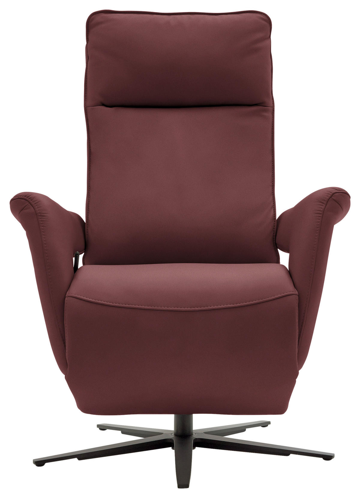 RELAXSESSEL in Leder Beere  - Beere/Schwarz, Design, Leder/Metall (83/116/87cm) - Valdera