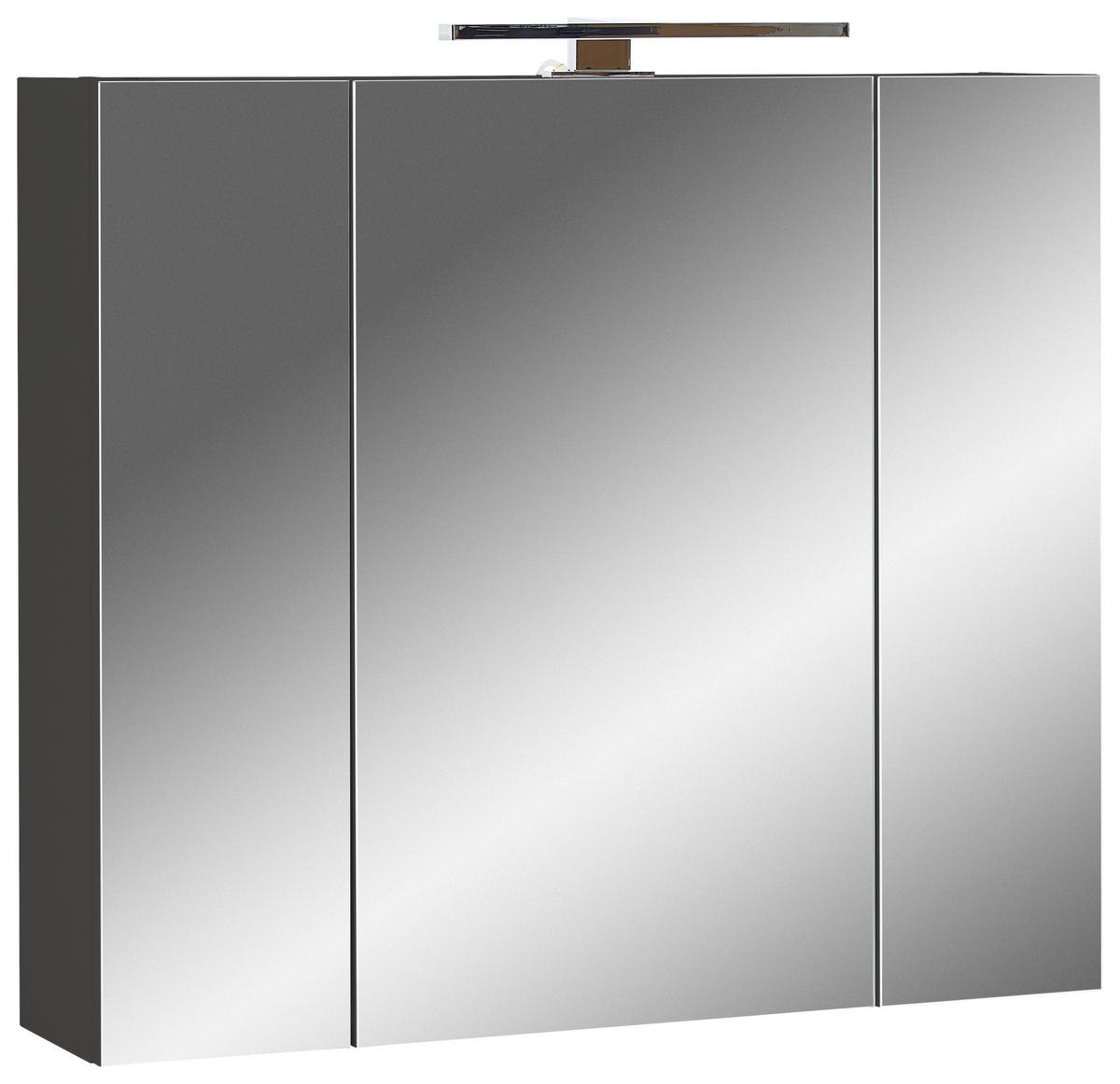 ZRCADLOVÁ SKŘÍŇKA, barvy grafitu, barvy grafitu, 76/71/23 cm - barvy grafitu, Moderní, kompozitní dřevo/sklo (76/71/23cm) - Xora