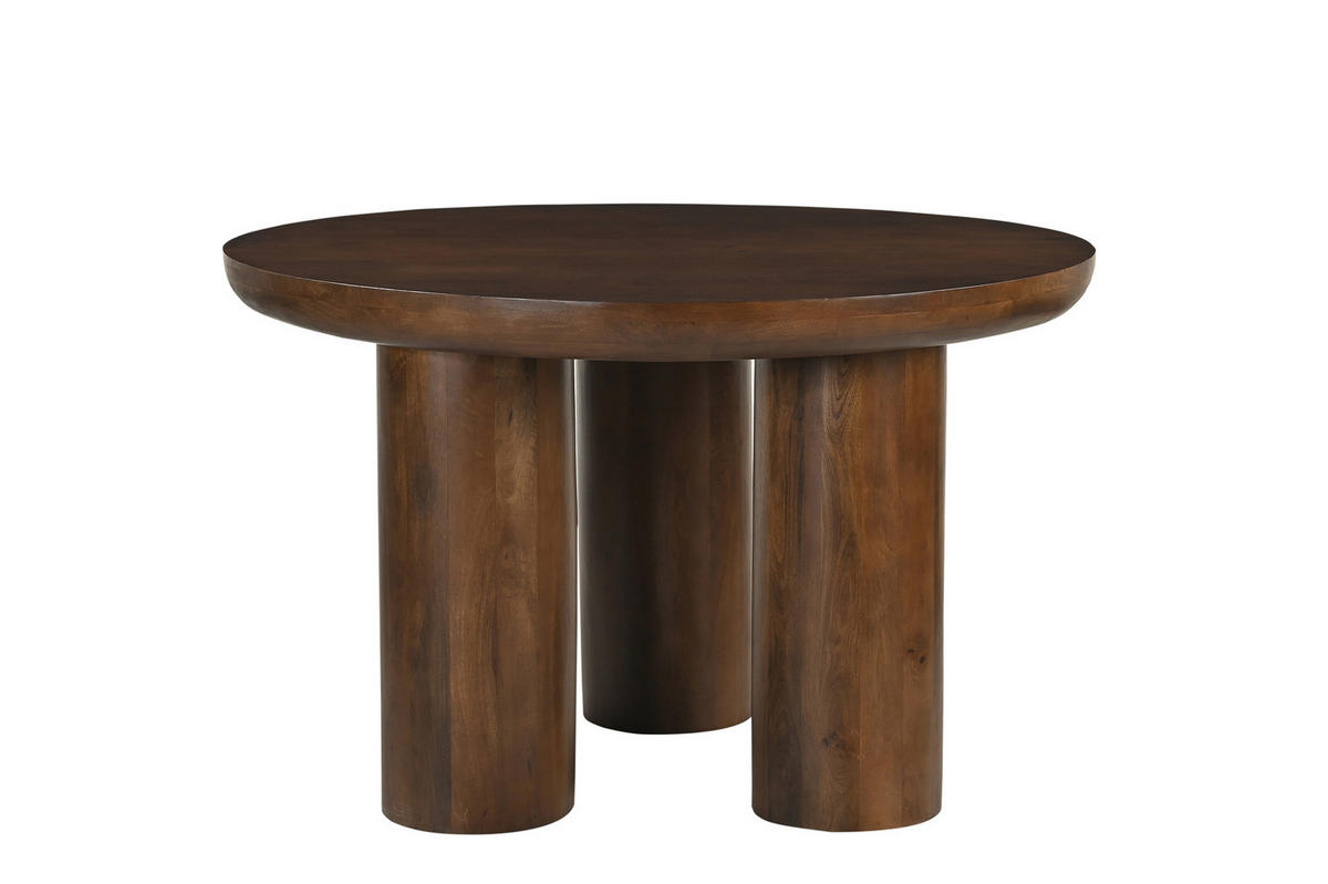 ESSTISCH 120/120/76 cm Echtholz  Holz rund Braun  - Braun, MODERN, Holz (120/120/76cm) - MID.YOU