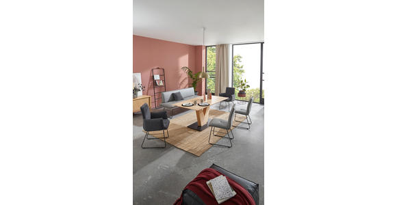 ARMLEHNSTUHL  Lederauswahl, Stoffauswahl, Typenauswahl, inklusive Armlehnen, Gestellauswahl Mikrofaser  - Anthrazit/Schwarz, Design, Textil/Metall (61/91/60cm) - Dieter Knoll