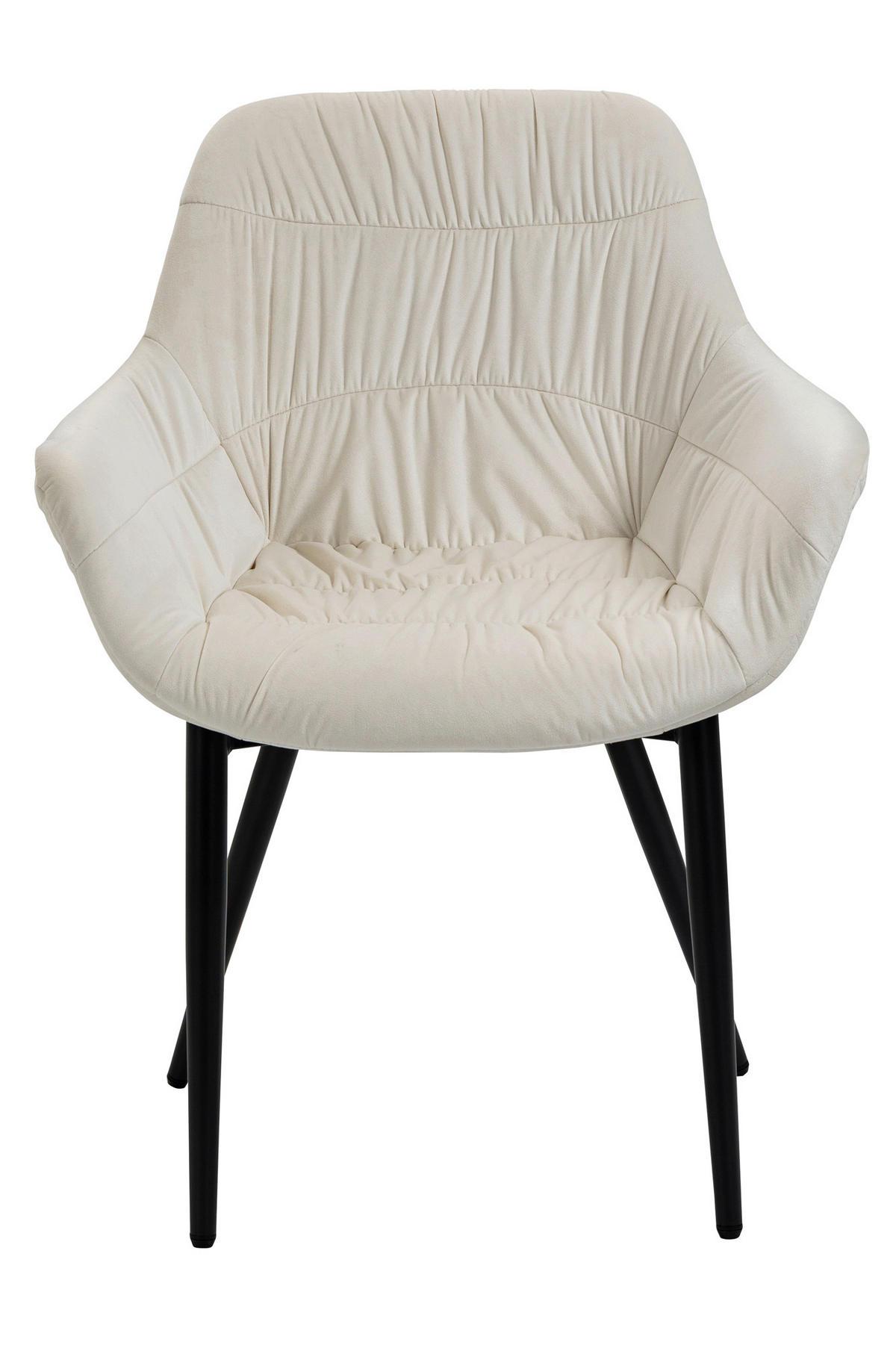 ARMLEHNSTUHL  in Samt  - Creme/Schwarz, MODERN, Textil/Metall (63/81,5/61cm) - Livetastic