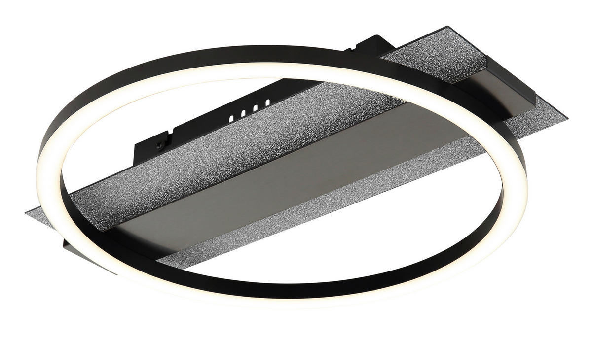 LED-DECKENLEUCHTE 34,2/6,8 cm   - Silberfarben/Schwarzchrom, Design, Kunststoff/Metall (34,2/6,8cm) - Globo