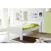 BETT 100/200 cm  in Weiß  - Weiß, Natur, Holz (100/200cm) - MID.YOU