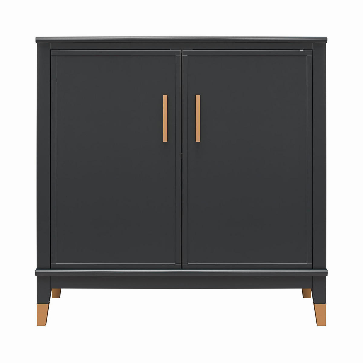 KOMMODE Westerleigh  in 84/84/40 cm  - Schwarz/Bronzefarben, Design, Holzwerkstoff/Metall (84/84/40cm) - MID.YOU