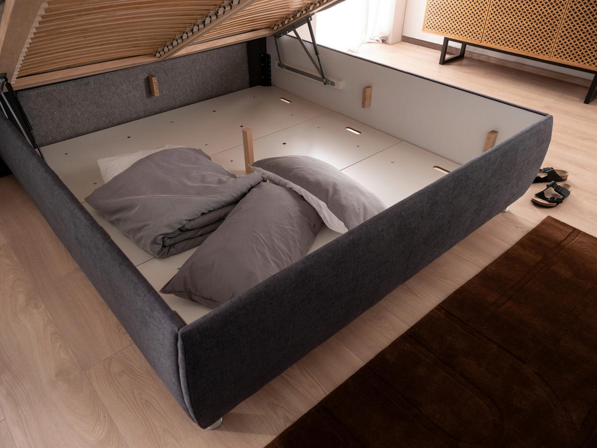 OBLAZINJENA POSTELJA   x  ,  - barve aluminija, Basics, les (180/200cm) - Esposa