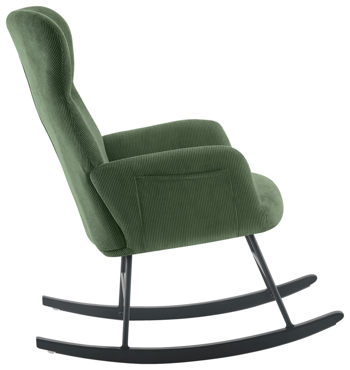 SCHAUKELSESSEL in Cord Grün  - Schwarz/Grün, Design, Holz/Textil (65/97/94cm) - Ti'me