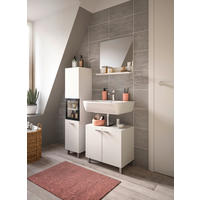 KÚPEĽŇA biela  - biela/strieborná, Modern, kompozitné drevo/plast (87cm) - MID.YOU