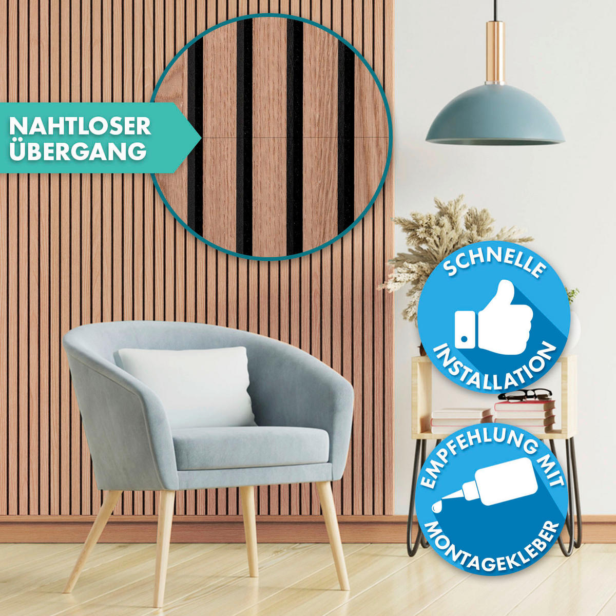 AKUSTIKPANEEL 60/60 cm  - Eichefarben, Basics, Holzwerkstoff (60/60cm)