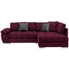 ECKSOFA in Webstoff Dunkelrot  276/212 cm  - Chromfarben/Grau, Design, Kunststoff/Textil (276/212cm) - Carryhome