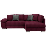 ECKSOFA in Webstoff Dunkelrot  - Chromfarben/Grau, Design, Kunststoff/Textil (276/212cm) - Carryhome