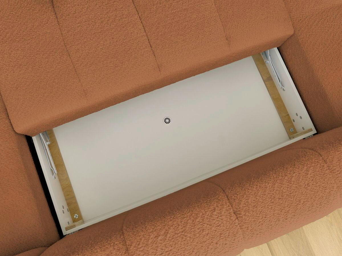 WOHNLANDSCHAFT  FUJI  Orange Bouclé  - Schwarz/Orange, MODERN, Kunststoff/Textil (204/377/160cm)