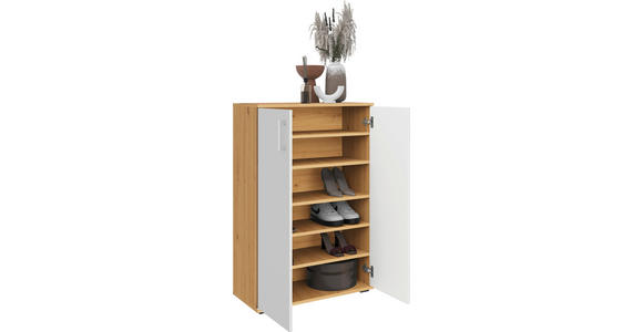 SCHUHSCHRANK 70/106/33,4 cm  - Alufarben/Weiß, KONVENTIONELL, Holzwerkstoff/Kunststoff (70/106/33,4cm) - Xora