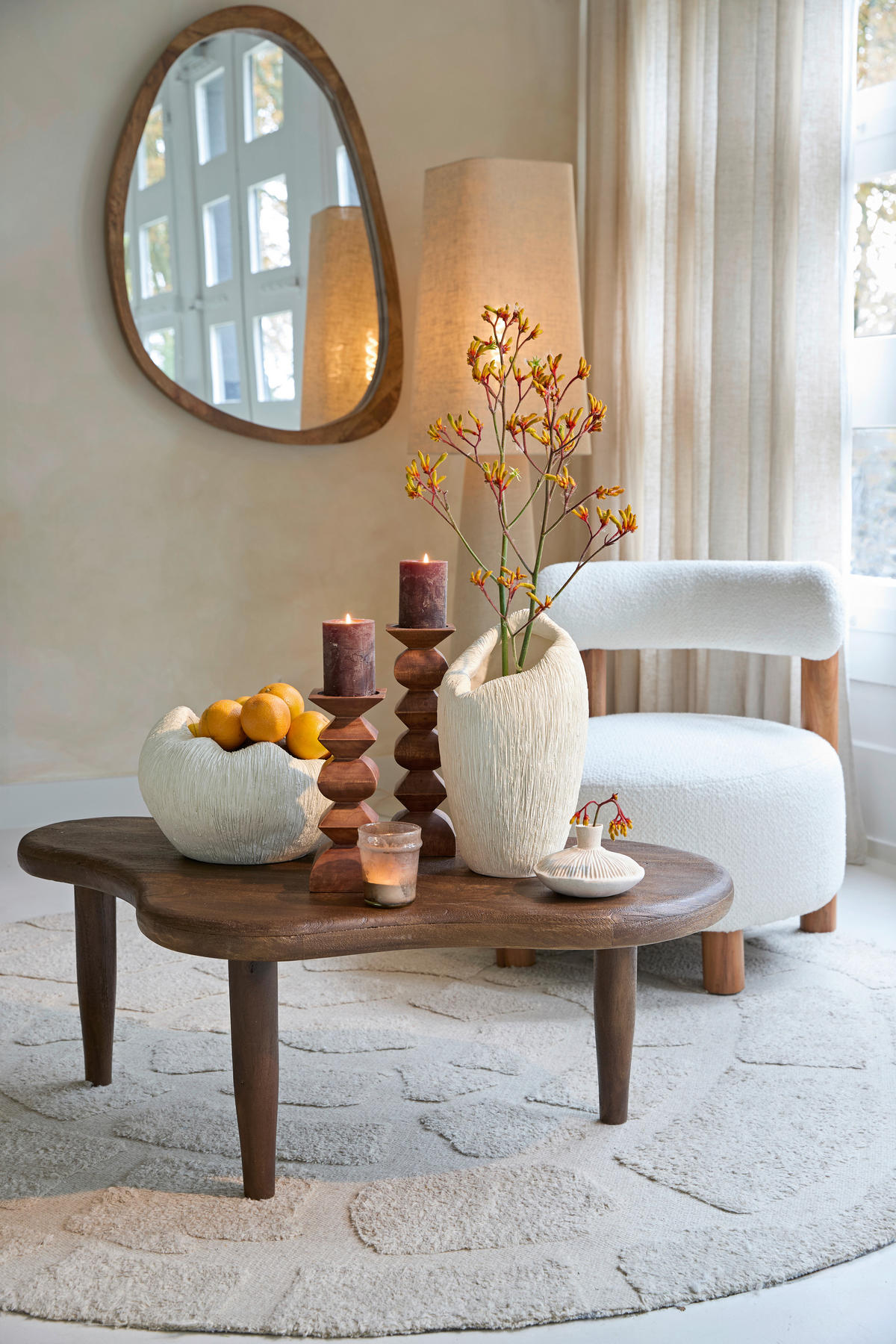 DEKOSCHALE - Creme, Basics, Kunststoff/Stein (34/28/21cm) - Light & Living