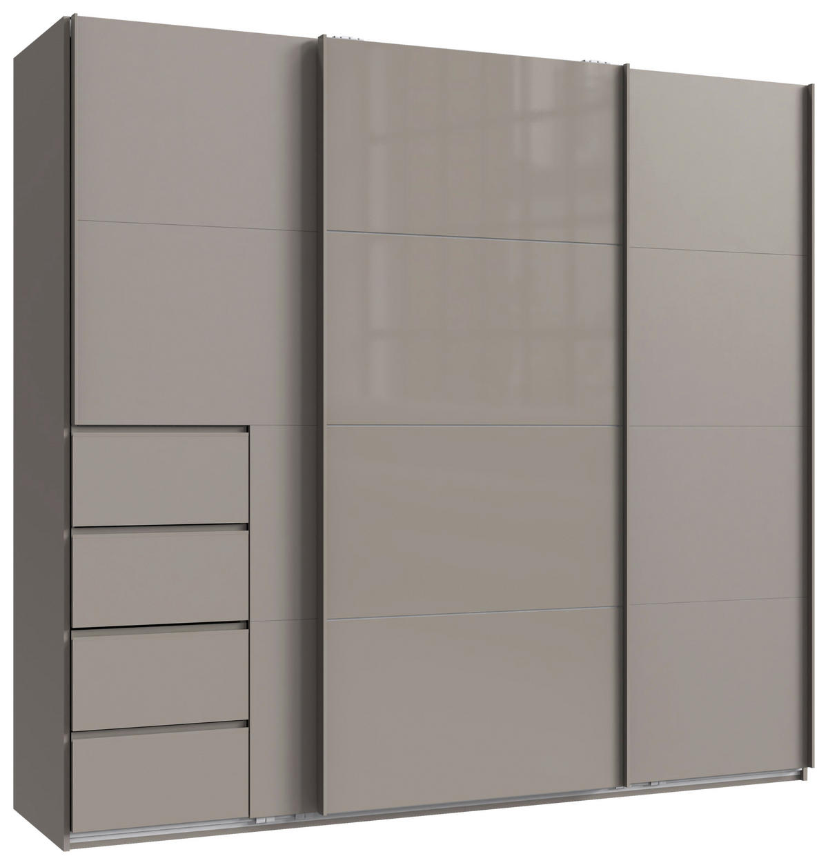 SCHWEBETÜRENSCHRANK  in Grau, Sahara  - Grau/Sahara, KONVENTIONELL, Glas/Holzwerkstoff (225/208/64cm) - Boxxx