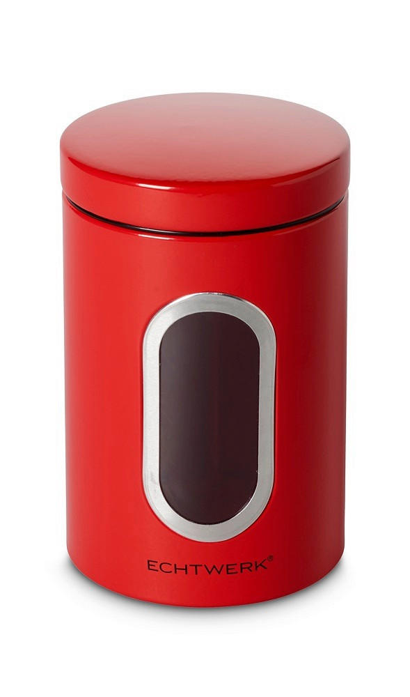 VORRATSDOSE 1,4 L  - Rot, MODERN, Metall (12/18/12cm) - Echtwerk