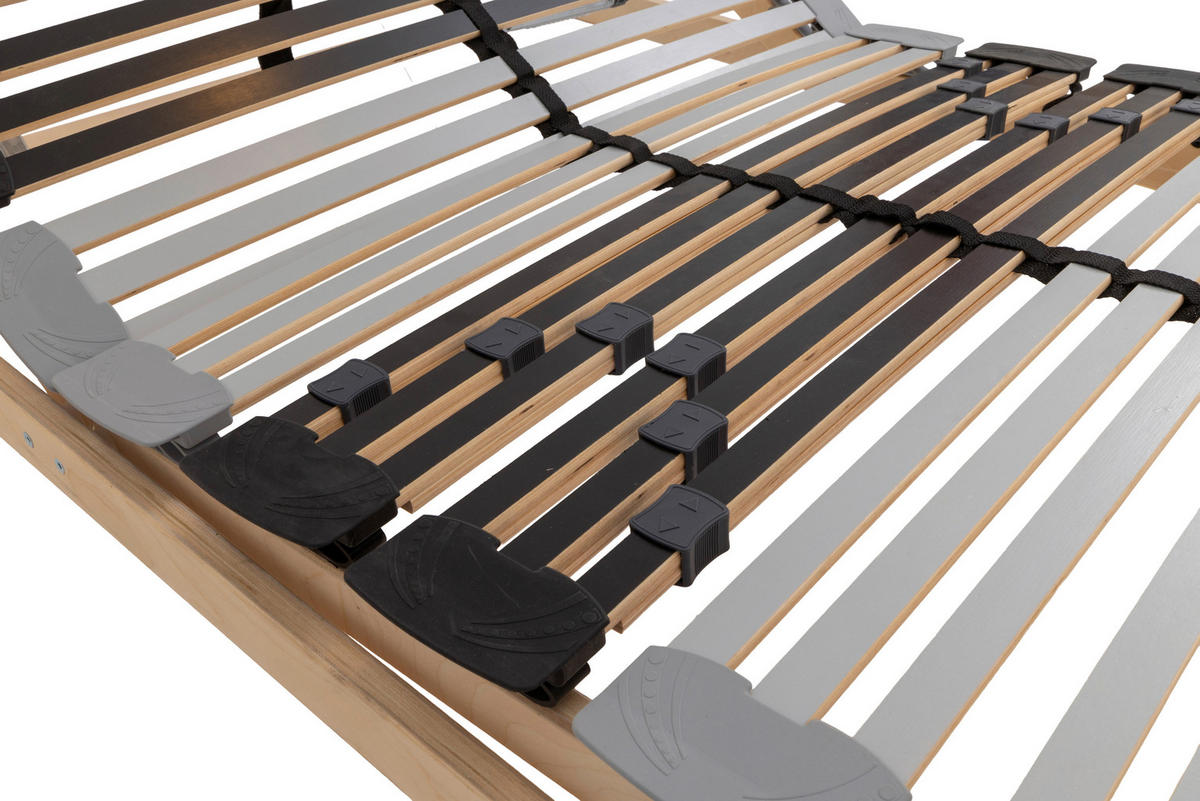 LATTENROST 80/200 cm Kopfteil, Fußteil, Mittelzone verstellbar, Birke  - Anthrazit/Silberfarben, Basics, Holz (80/200cm) - MID.YOU