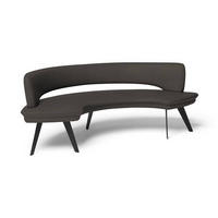 SITZBANK 238/84/154 cm Echtleder Dunkelgrau Metall  - Dunkelgrau/Schwarz, Design, Leder/Metall (238/84/154cm) - Joop!