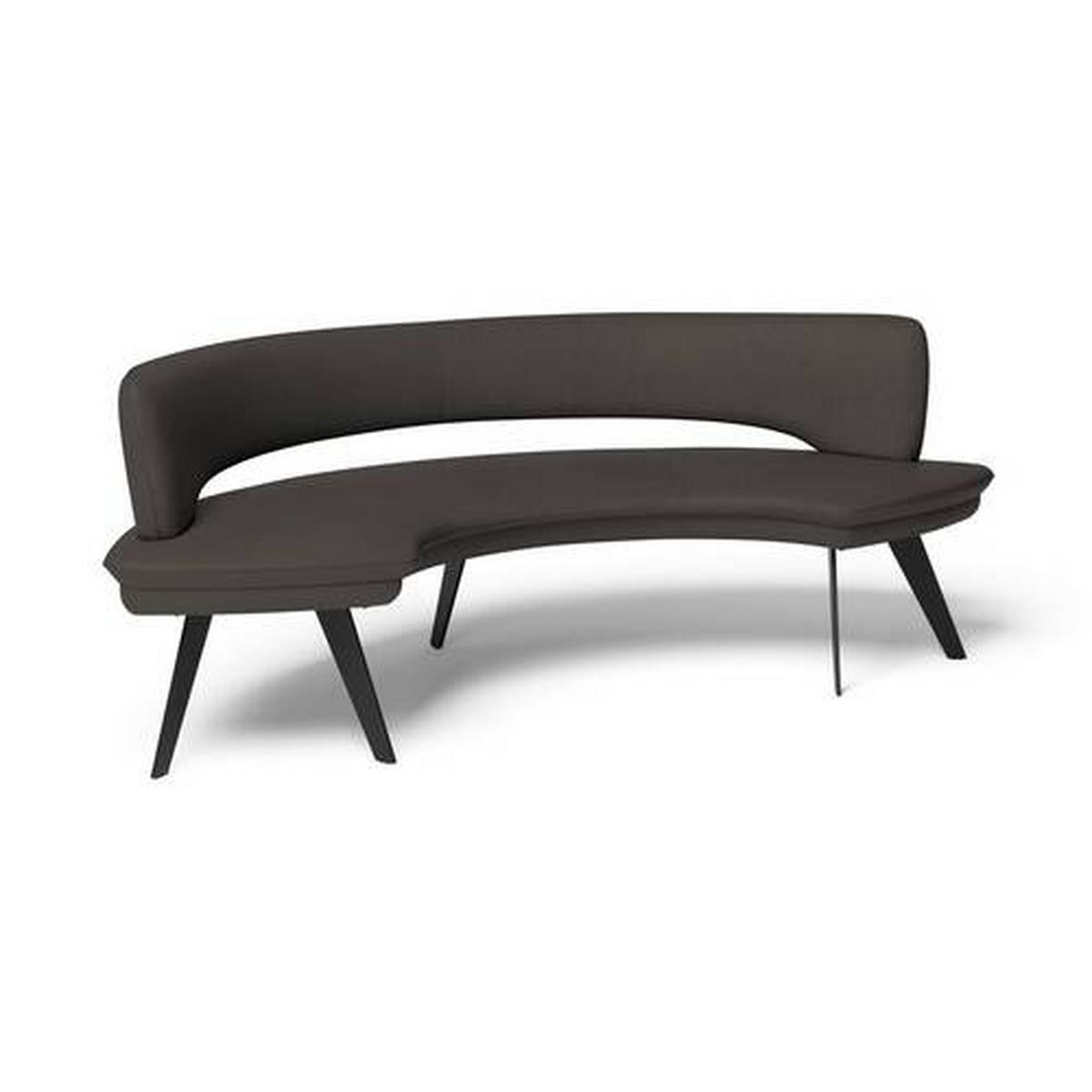 SITZBANK 238/84/154 cm Echtleder Dunkelgrau Metall  - Dunkelgrau/Schwarz, Design, Leder/Metall (238/84/154cm) - Joop!