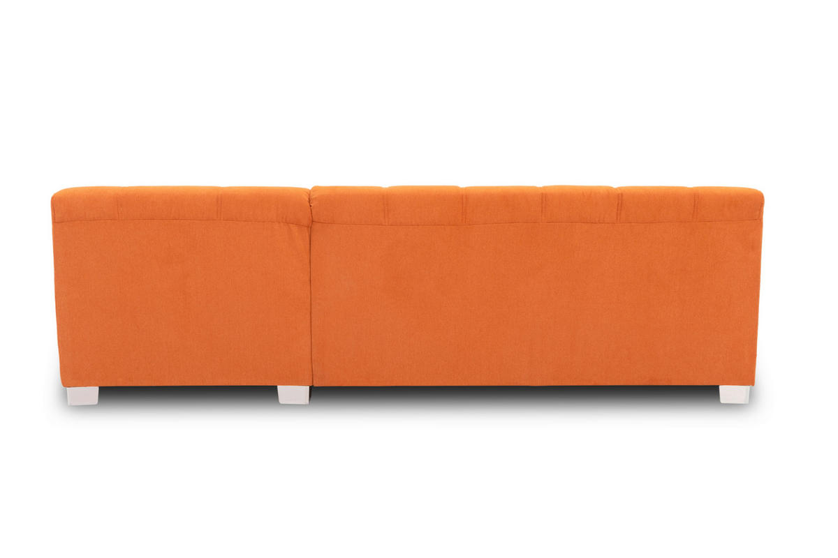 ECKSOFA CAPRI Orange Mikrofaser  - Chromfarben/Orange, KONVENTIONELL, Textil/Metall (239/152cm) - MID.YOU