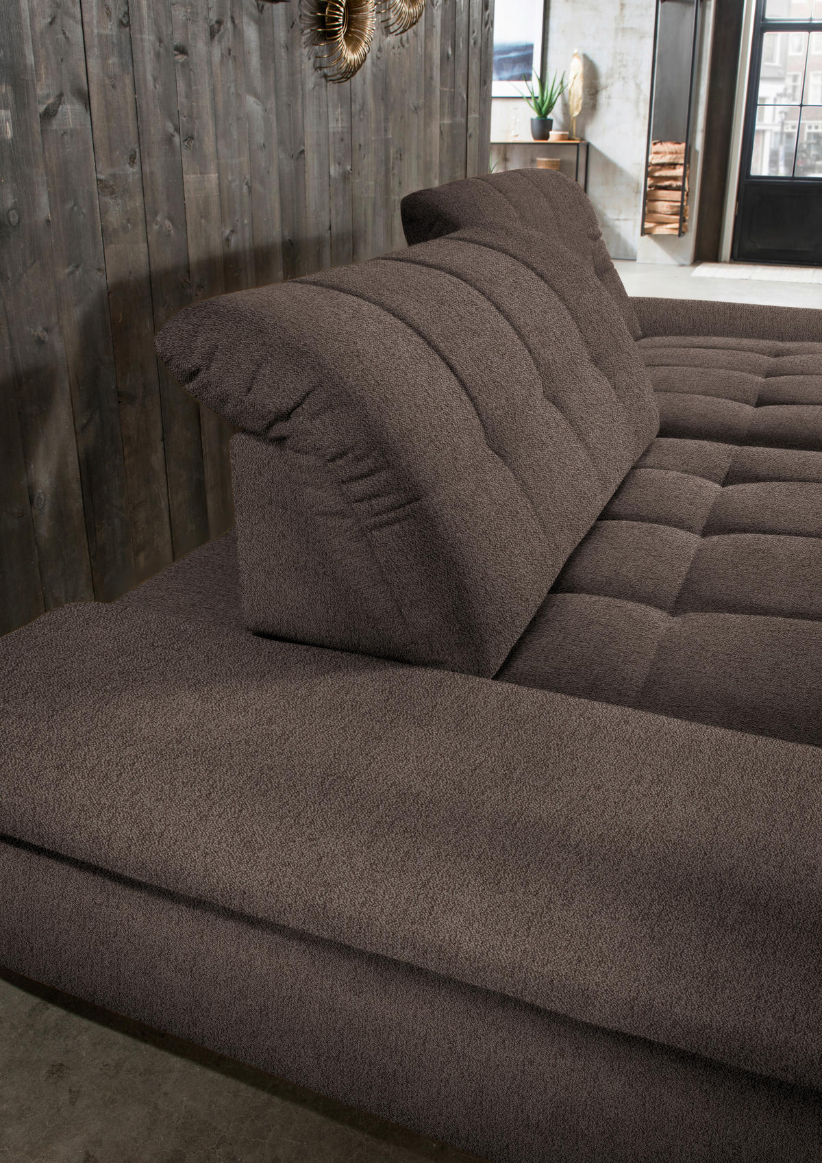 ECKSOFA in Mikrofaser Hellbraun  - Hellbraun/Schwarz, Design, Textil/Metall (290/198cm) - Xora