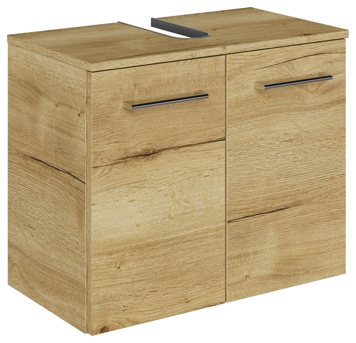 WASCHBECKENUNTERSCHRANK 60/49,8/33,3 cm  - Chromfarben/Wildeiche, KONVENTIONELL, Holzwerkstoff/Metall (60/49,8/33,3cm) - Sadena