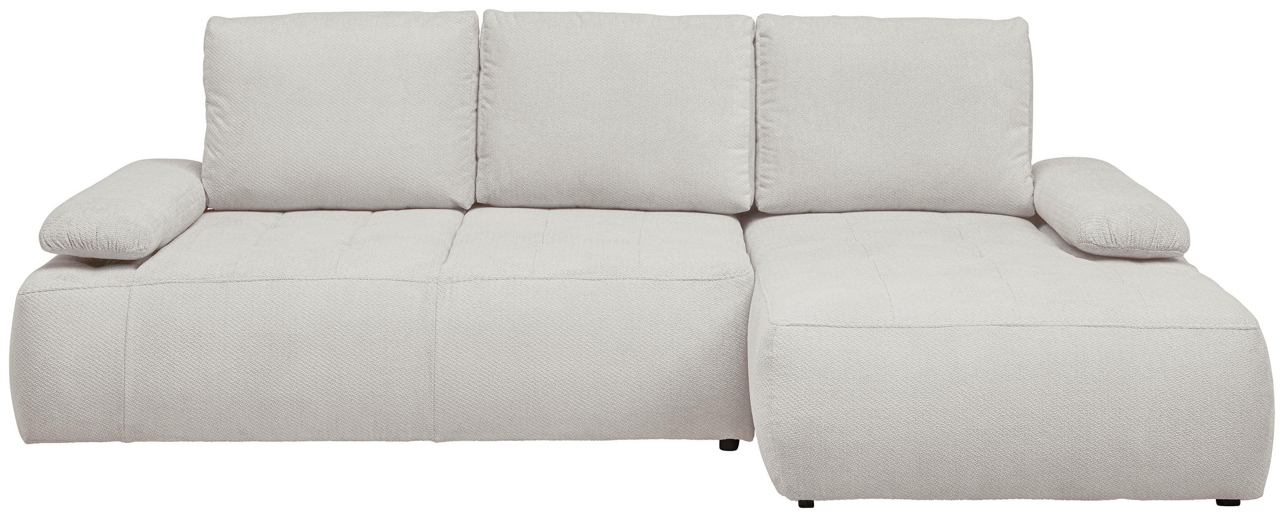 ECKSOFA Creme Webstoff Rückenkissen, Bettkasten, Schlaffunktion, Rücken echt, Armteilverstellung, Liegefläche im Originalstoff  - Creme/Schwarz, KONVENTIONELL, Kunststoff/Textil (282/162cm) - Carryhome
