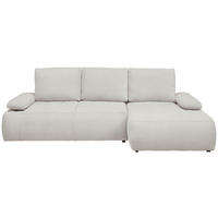 ECKSOFA Creme Webstoff Rückenkissen, Bettkasten, Schlaffunktion, Rücken echt, Armteilverstellung, Liegefläche im Originalstoff  - Creme/Schwarz, KONVENTIONELL, Kunststoff/Textil (282/162cm) - Carryhome