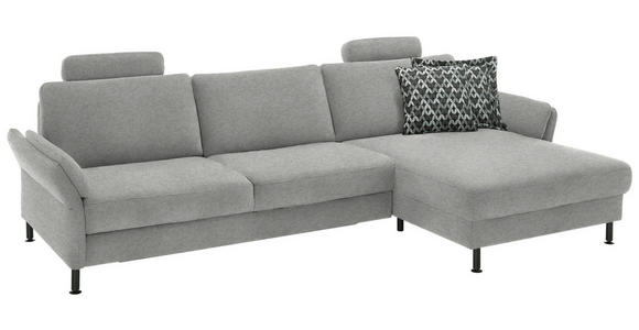 ECKSOFA  in Chenille, Flachgewebe Greige  316/175 cm  - Greige/Schwarz, Design, Textil/Metall (316/175cm) - Dieter Knoll