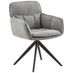 ARMLEHNSTUHL  Sitzfläche 360° drehbar, inklusive Armlehnen Webstoff  Grau, Schwarz  - Schwarz/Grau, Design, Textil/Metall (62/86/65cm) - Hom`in