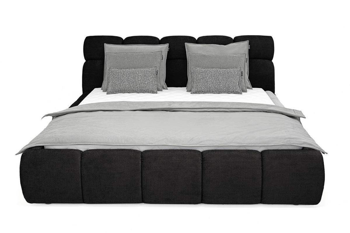 POLSTERBETT inkl. Bettkasten 180/200 cm  in Schwarz  - Schwarz, Design, Holz/Kunststoff (180/200cm) - Esposa