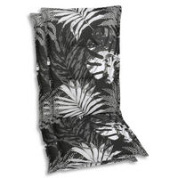 SESSELAUFLAGENSET Blätter  - Schwarz/Weiß, Basics, Textil (50/7/120cm)