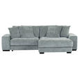 ECKSOFA in Flachgewebe Grau  - Schwarz/Grau, KONVENTIONELL, Holz/Textil (280/190cm) - Carryhome