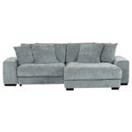 ECKSOFA in Flachgewebe Grau  - Schwarz/Grau, KONVENTIONELL, Holz/Textil (280/190cm) - Carryhome