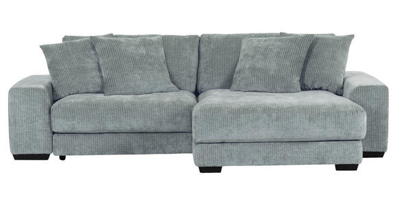 ECKSOFA in Flachgewebe Grau  - Schwarz/Grau, KONVENTIONELL, Holz/Textil (280/190cm) - Carryhome