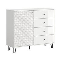 HIGHBOARD  in 110/96/40 cm  - Weiß Hochglanz/Schwarz, Design, Holzwerkstoff/Kunststoff (110/96/40cm) - Livetastic