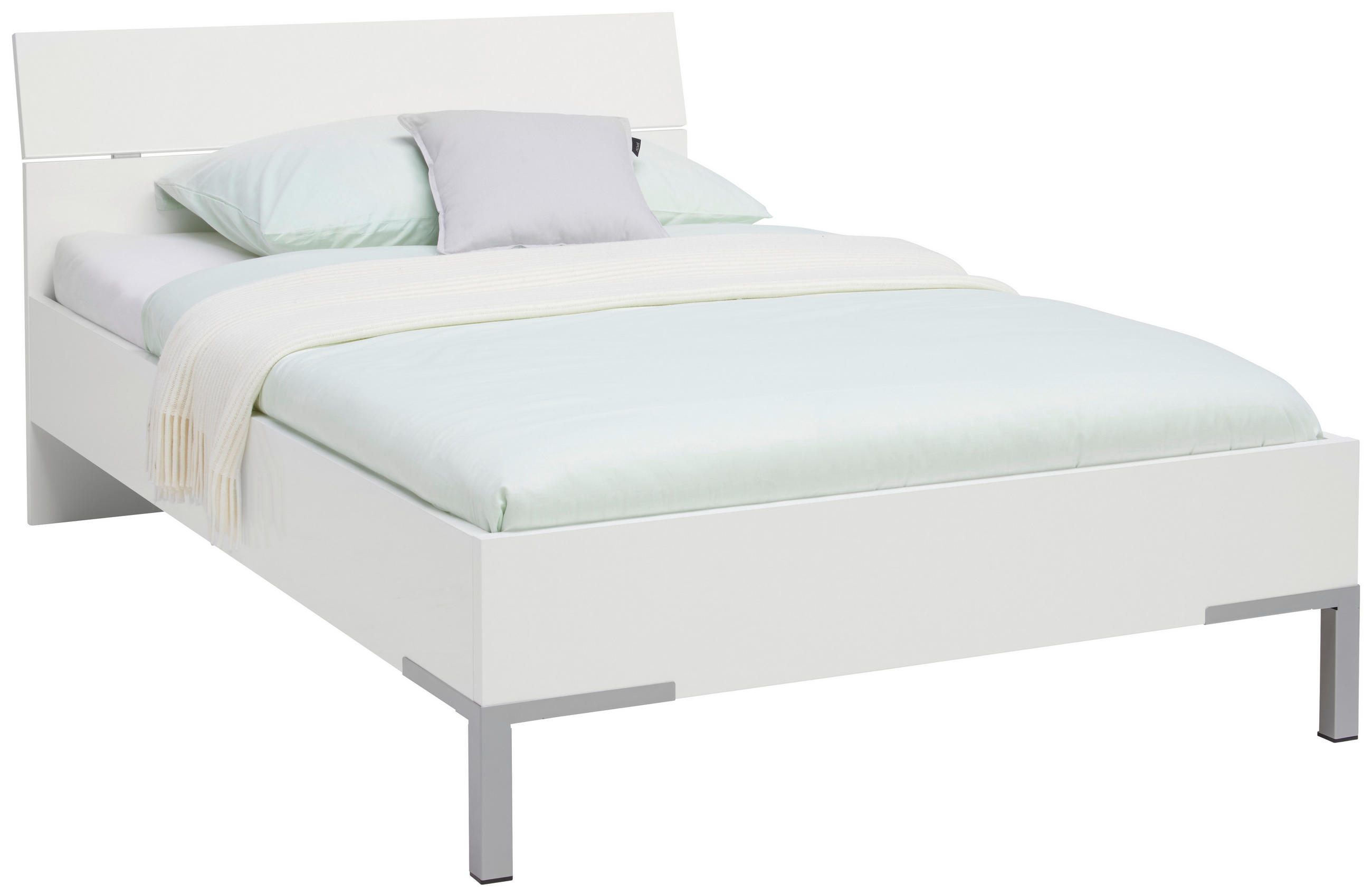 POSTEĽ 120/200 cm, kompozitné drevo, biela - sivá/biela, Konventionell, kov/kompozitné drevo (120/200cm) - Xora