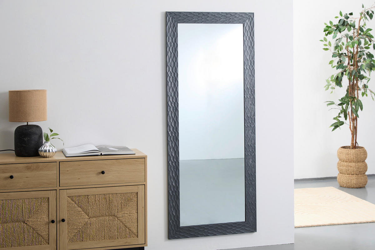 WANDSPIEGEL 70/170/1,6 cm  - Silberfarben/Schwarz, Lifestyle, Glas/Holzwerkstoff (70/170/1,6cm) - Carryhome
